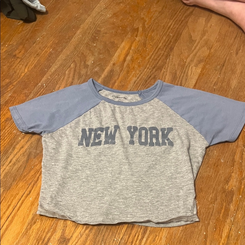 Bluenotes Gray and Blue Kids Tee with 'New York' Print